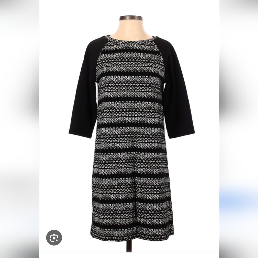 LOFT Black and White Knit Dress